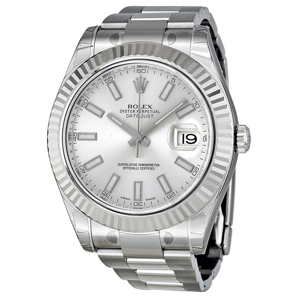 Rolex Datejust II Silver Dial Stainless Steel Oyster Bracelet Automatic Men's Watch 116334SSO