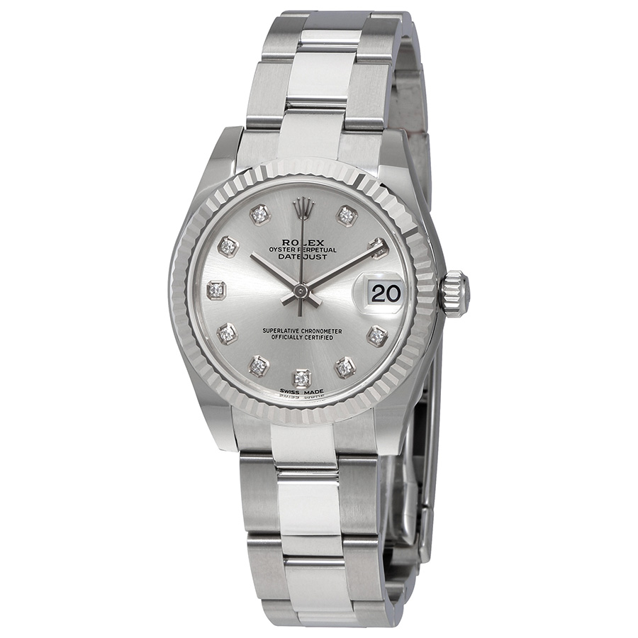 Rolex Datejust Lady 31 Automatic Chronometer Diamond Silver Dial Ladies Watch 178274SDO