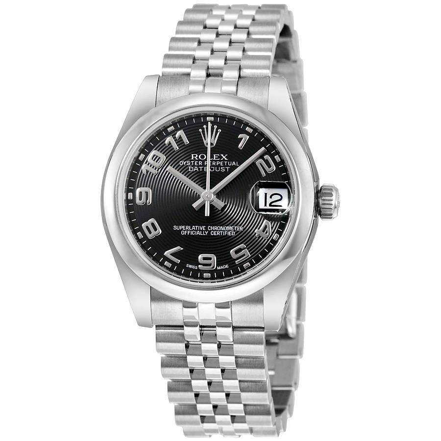 Rolex Datejust Lady 31 Black Concentric Circle Dial Stainless Steel Jubilee Bracelet Automatic Watch 178240BKCAJ