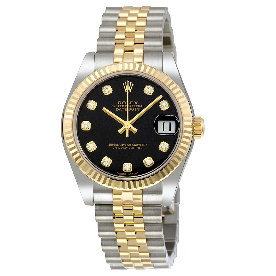 Rolex Datejust Lady 31 Black Dial Stainless Steel and 18K Yellow Gold Jubilee Bracelet Automatic Watch 178273BKDJ