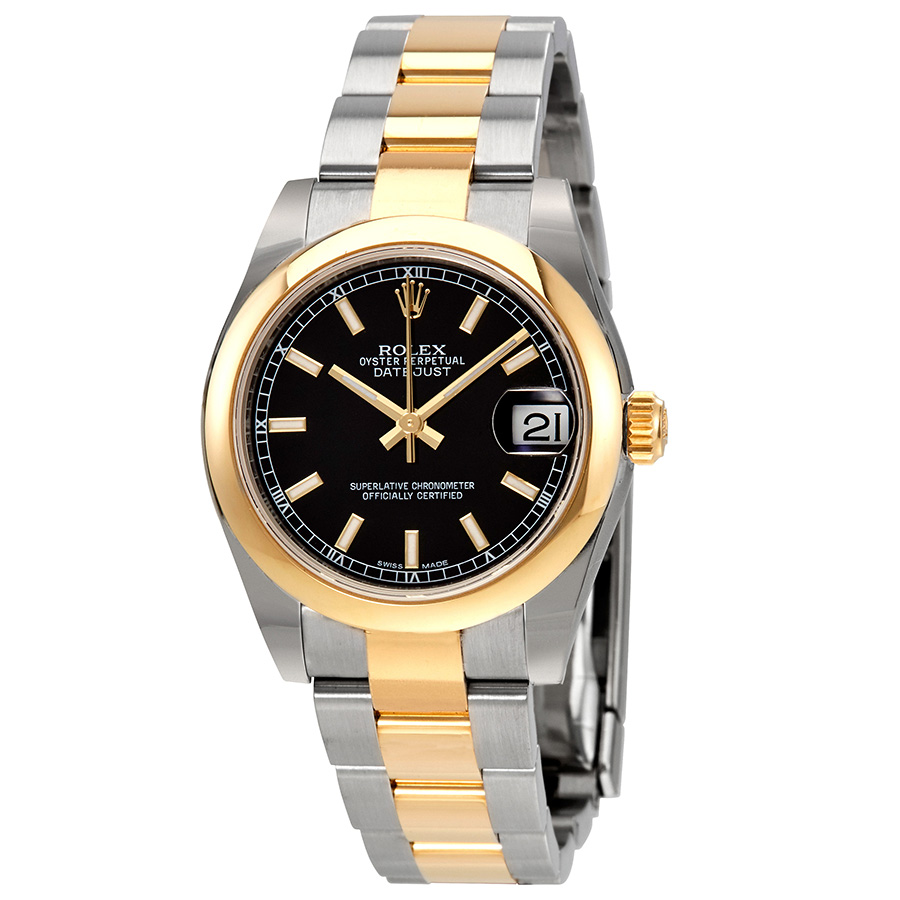 Rolex Datejust Lady 31 Black Dial Stainless Steel and 18K Yellow Gold Oyster Bracelet Automatic Watch 178243BKSO