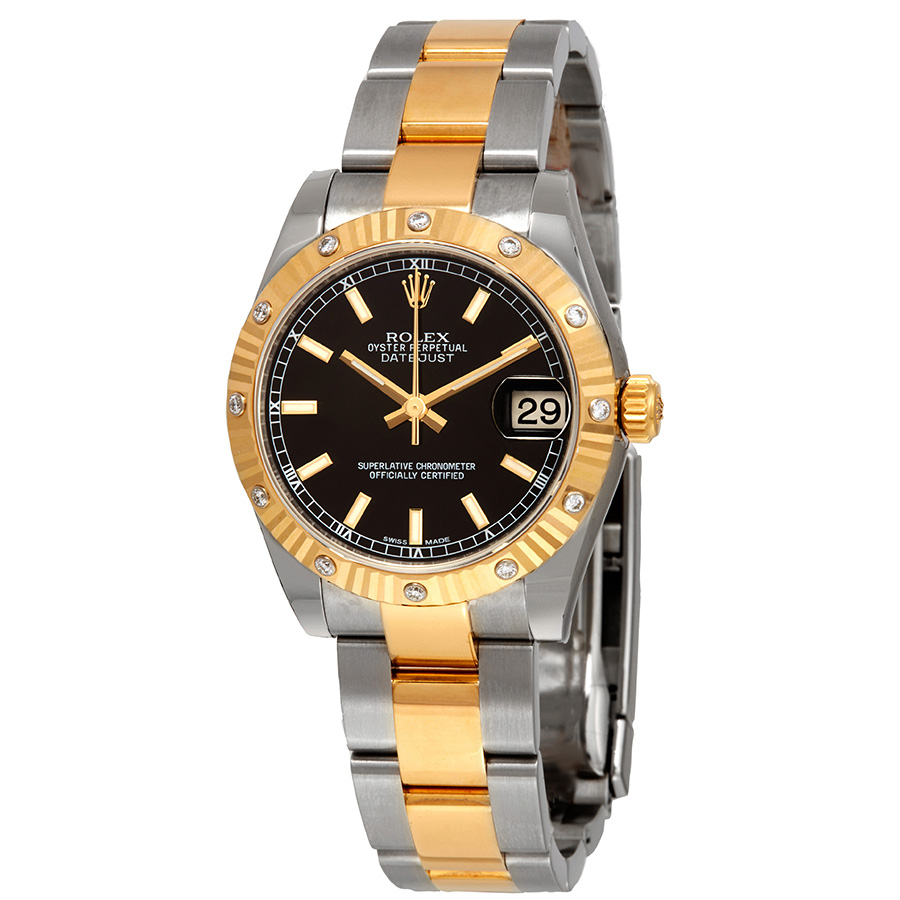 Rolex Datejust Lady 31 Black Dial Stainless Steel and 18K Yellow Gold Oyster Bracelet Automatic Watch 178313BKSO