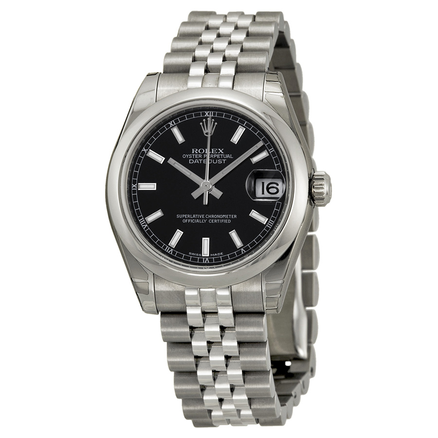 Rolex Datejust Lady 31 Black Dial Stainless Steel Jubilee Bracelet Automatic Watch 178240BKSJ