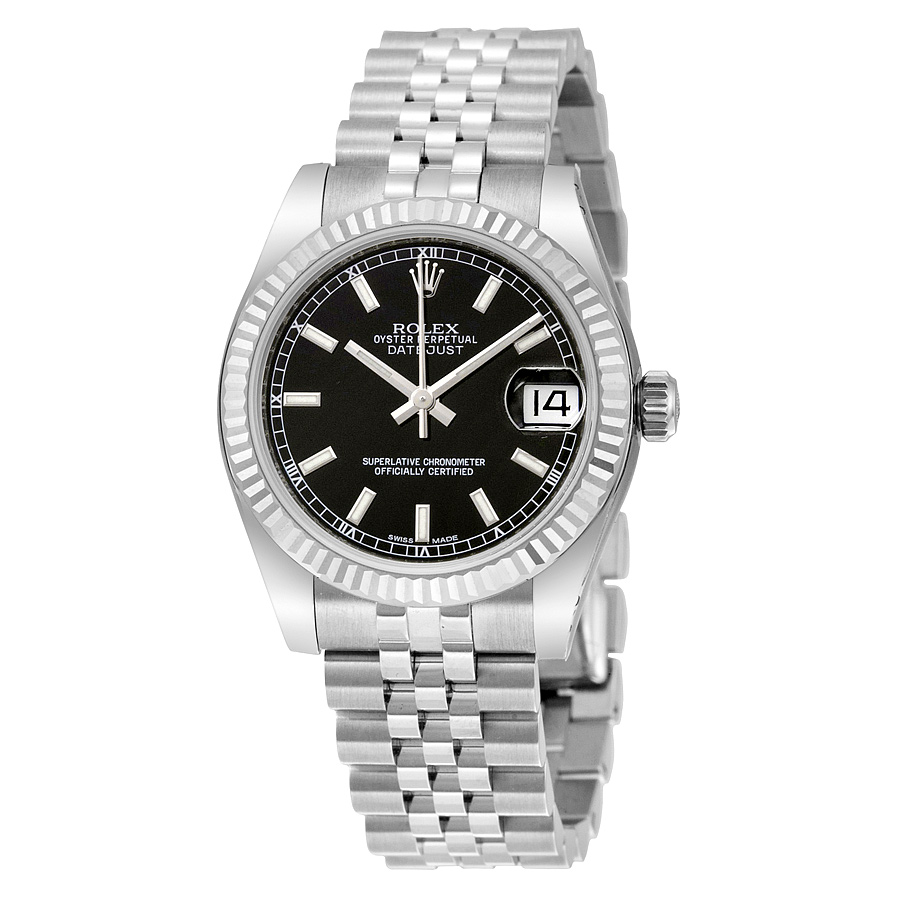 Rolex Datejust Lady 31 Black Dial Stainless Steel Jubilee Bracelet Automatic Watch 178274BKSJ