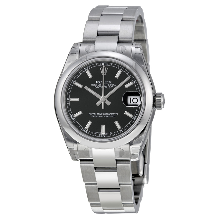 Rolex Datejust Lady 31 Black Dial Stainless Steel Oyster Bracelet Automatic Watch 178240BKSO