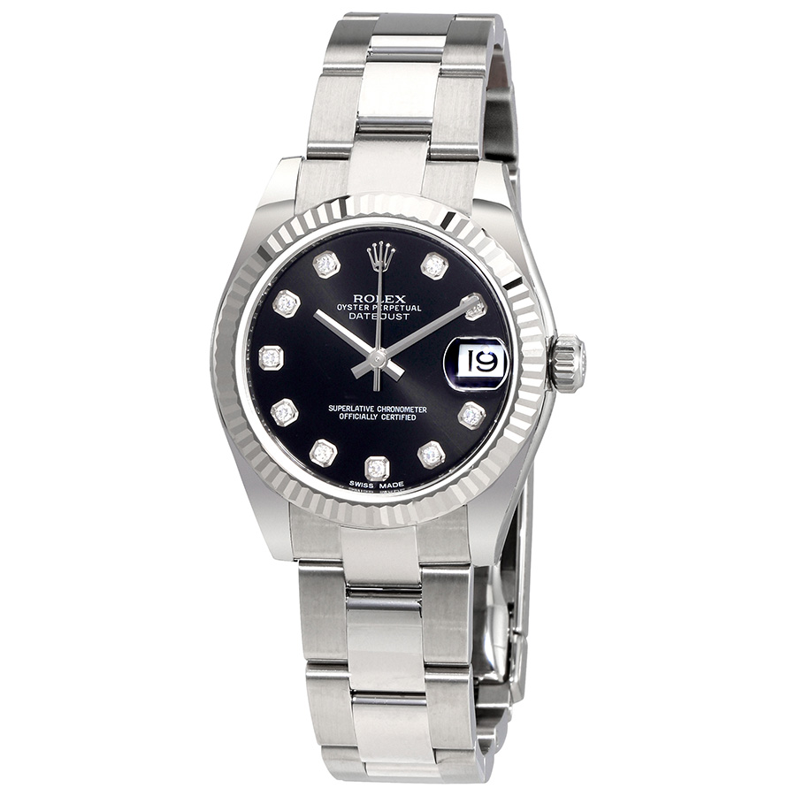 Rolex Datejust Lady 31 Black Dial Stainless Steel Oyster Bracelet Automatic Watch 178274BKDO