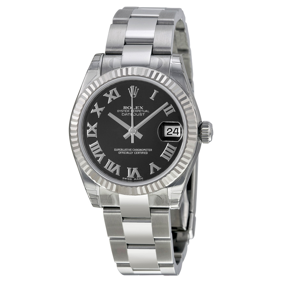Rolex Datejust Lady 31 Black Dial Stainless Steel Oyster Bracelet Automatic Watch 178274BKRO