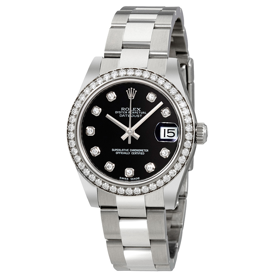 Rolex Datejust Lady 31 Black Dial Stainless Steel Oyster Bracelet Automatic Watch 178384BKDO