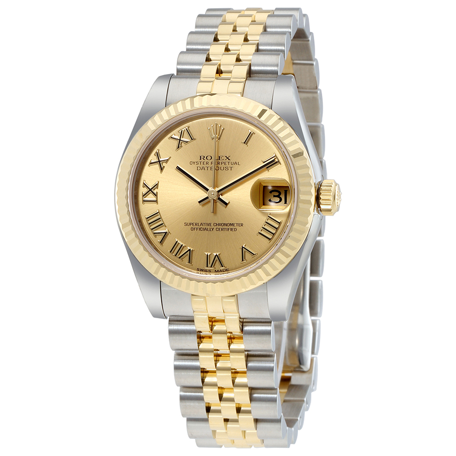 Rolex Datejust Lady 31 Champagne Dial Stainless Steel and 18K Yellow Gold Jubilee Bracelet Automatic Watch 178273CRJ