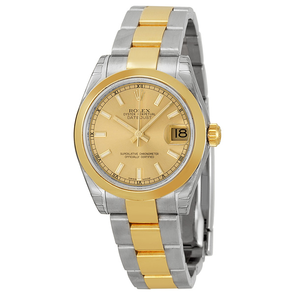 Rolex Datejust Lady 31 Champagne Dial Stainless Steel and 18K Yellow Gold Oyster Bracelet Automatic Watch 178243CSO