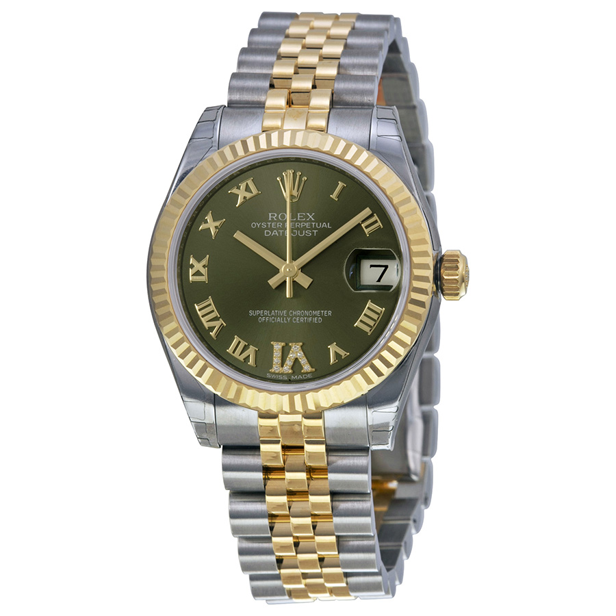 Rolex Datejust Lady 31 Green Dial Stainless Steel and 18K Yellow Gold Jubilee Bracelet Automatic Watch 178273GNRJ