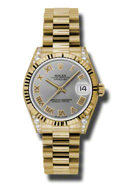 Datejust Lady 31 Grey Dial 18K Yellow Gold President Automatic Ladies Watch