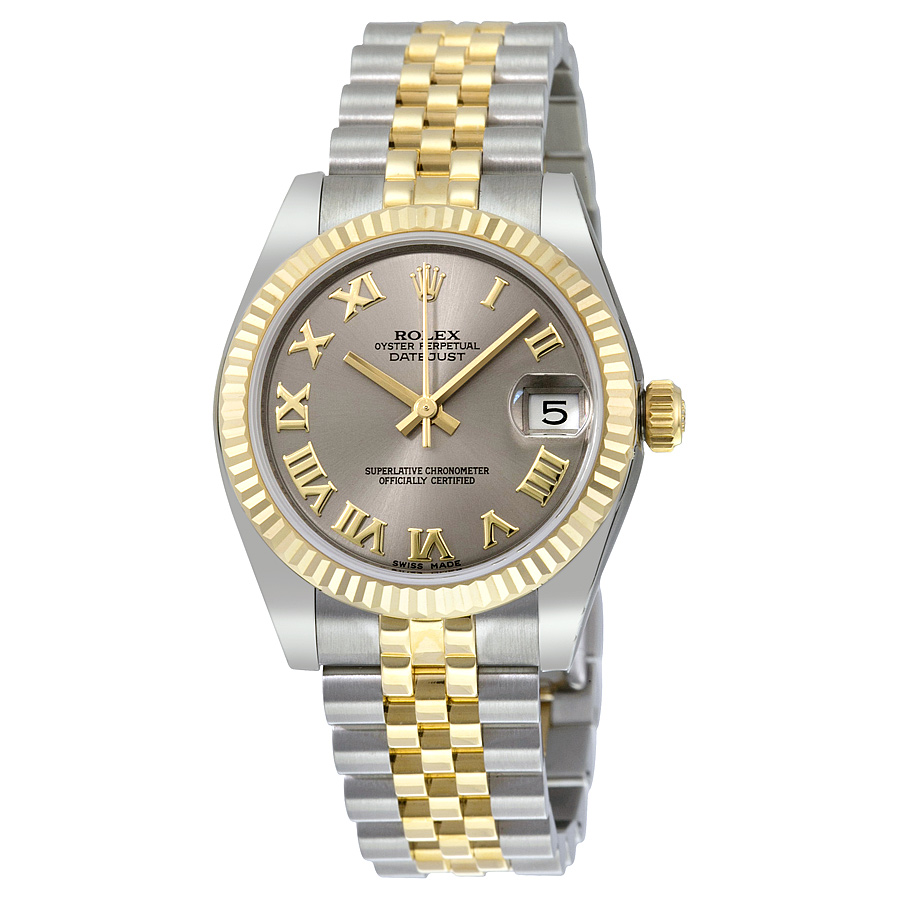 Rolex Datejust Lady 31 Grey Dial Stainless Steel and 18K Yellow Gold Jubilee Bracelet Automatic Watch 178273GRJ