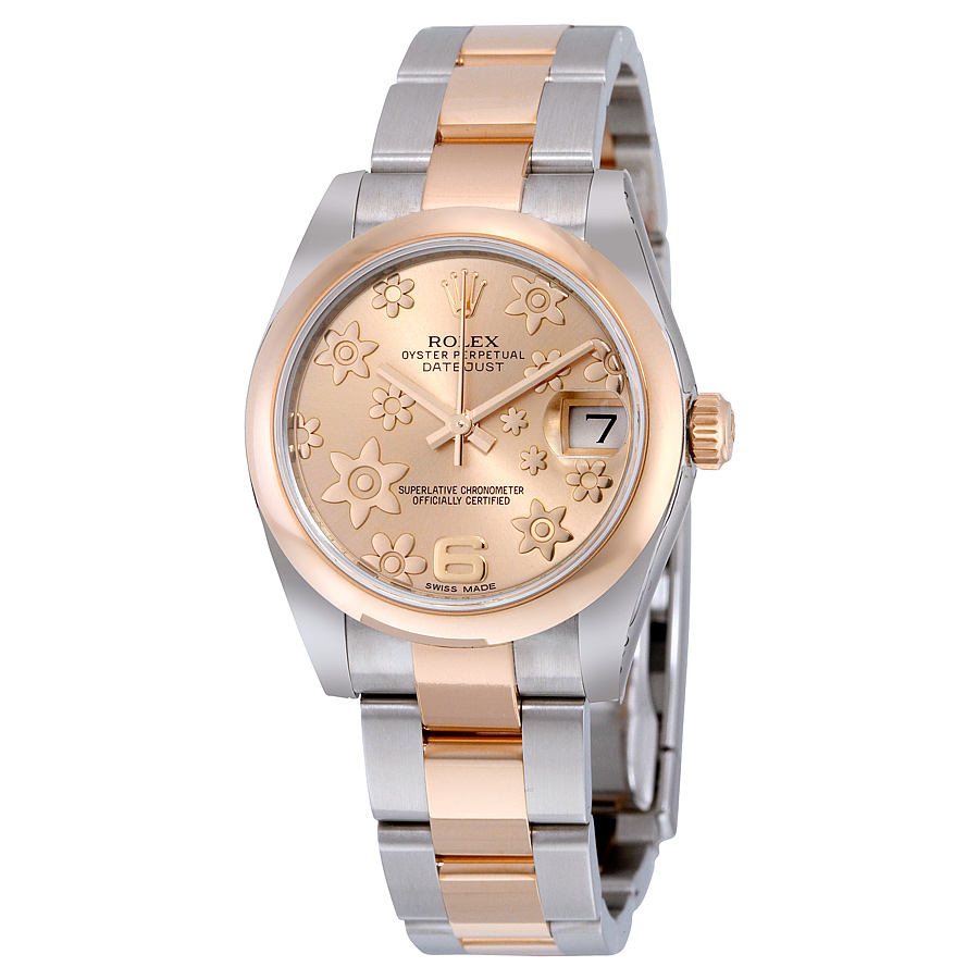 Rolex Datejust Lady 31 Pink Raised Floral Motif Dial Stainless Steel and 18K Everose Gold Oyster Bracelet Automatic Watch 178241PFAO