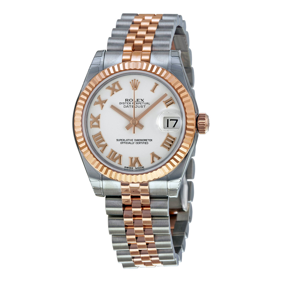 Rolex Datejust Lady 31 White Dial Stainless Steel and 18K Everose Gold Jubilee Bracelet Automatic Watch 178271WRJ