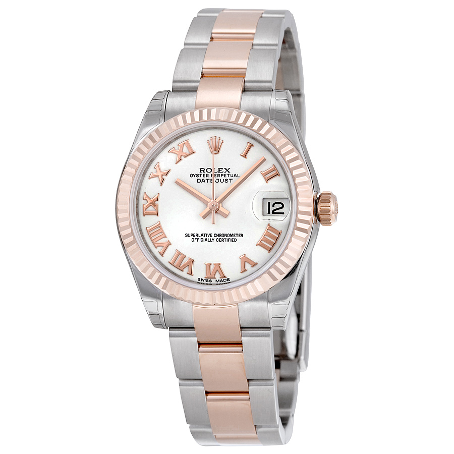 Rolex Datejust Lady 31 White Dial Stainless Steel and 18K Everose Gold Oyster Bracelet Automatic Watch 178271WRO