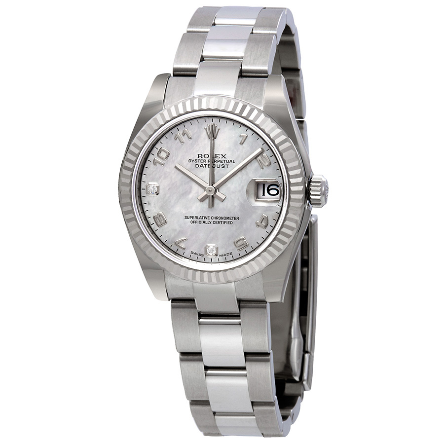 Rolex Datejust Lady 31 White Goldust Mother of Pearl Dial Stainless Steel Oyster Bracelet Automatic Watch 178274WGDMADO