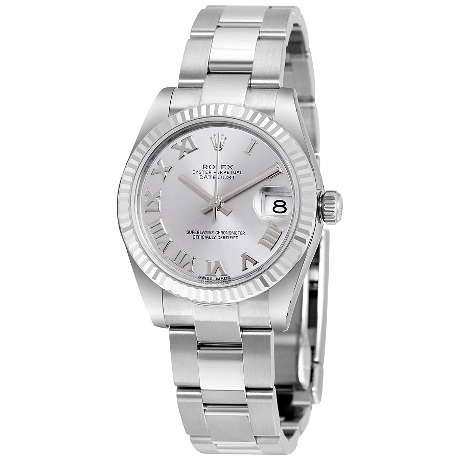 Rolex Datejust Rhodium Dial Stainless Steel Oyster Ladies Watch 178274RRO