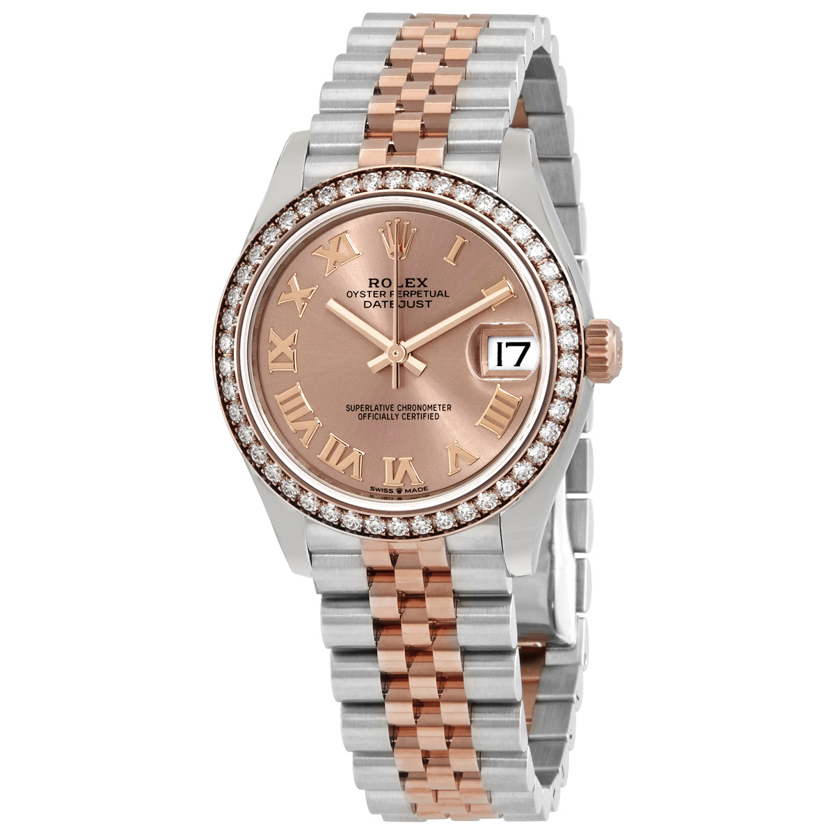 Datejust Rose Dial Automatic Ladies Steel and Everose Gold Jubilee Watch