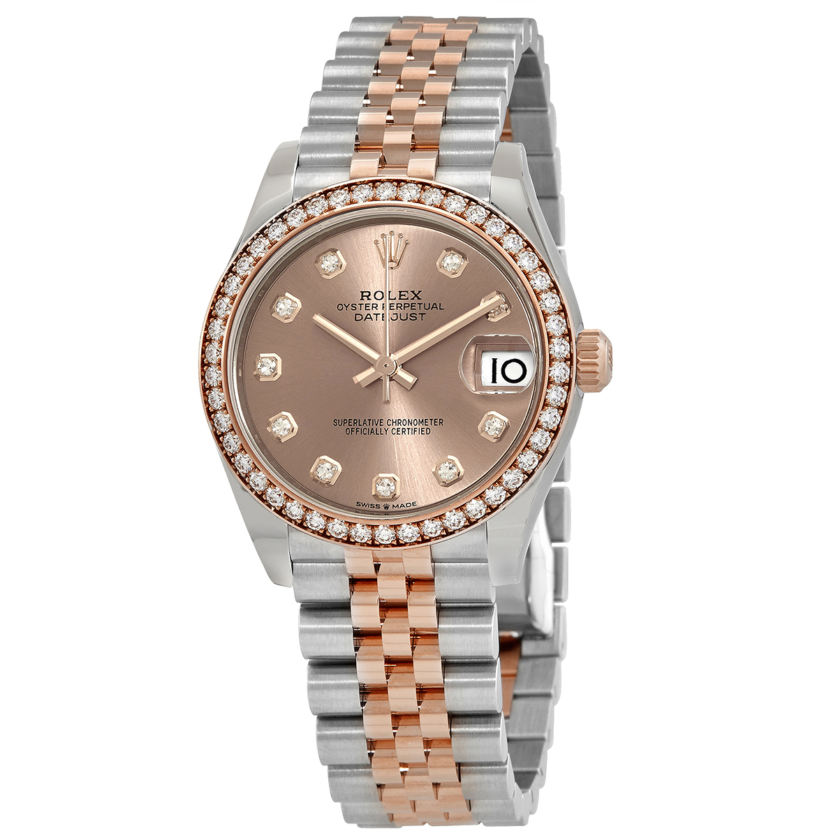 Rolex Datejust Rose Diamond Dial Automatic Ladies Steel and Everose Gold Jubilee Watch 278381PDJ