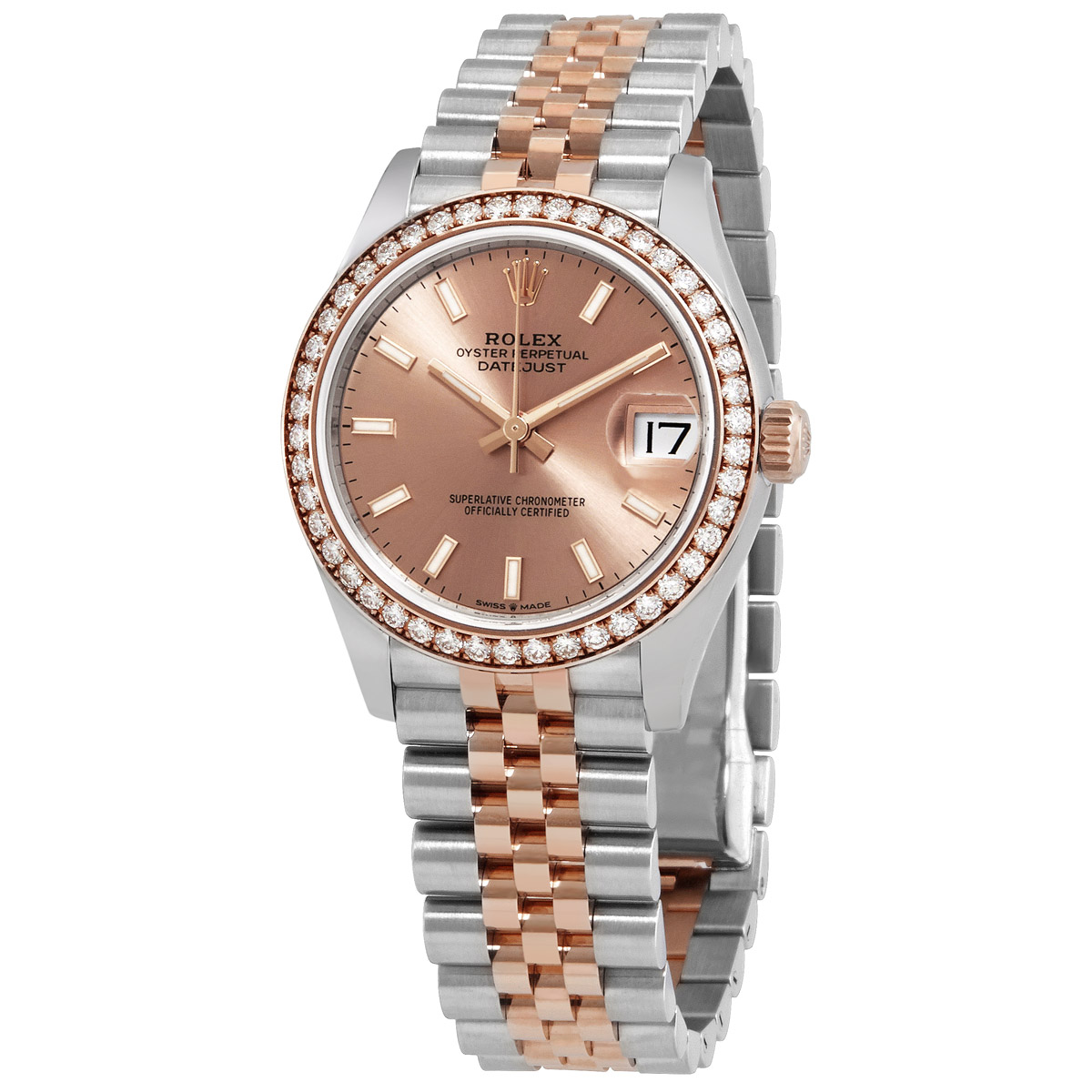 Datejust Rose Diamond Dial Automatic Ladies Steel and Everose Gold Jubilee Watch