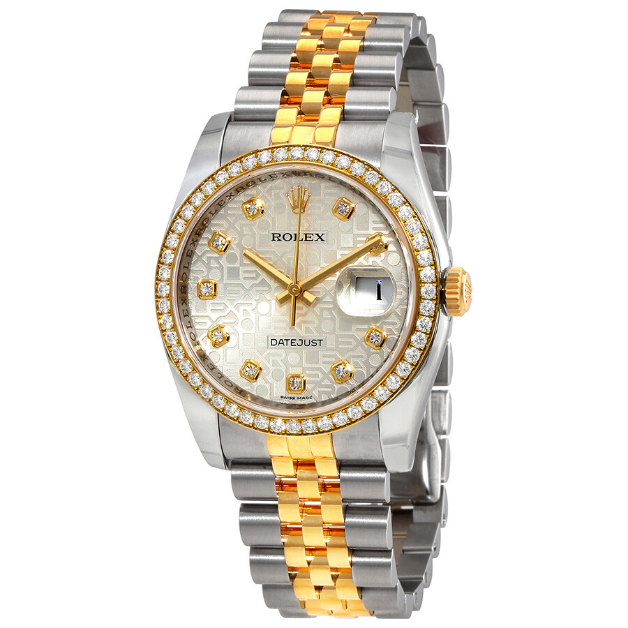 Shop Rolex Datejust Silver Dial Automatic Stainless Steel And 18 Carat Yellow Gold Ladies Watch 116243sjd In Gold / Silver / Yellow