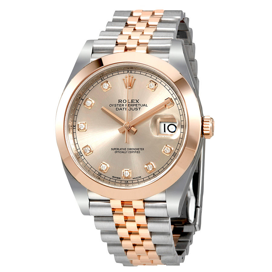 Rolex Datejust Sundust Diamond Steel and 18K Everose Gold Men's Watch 126301SNDJ