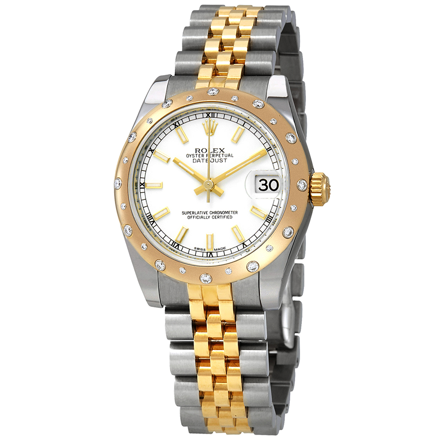 Rolex Datejust White Dial Automatic Ladies Steel and 18ct Yellow Gold Jubilee Watch 78343WSJ
