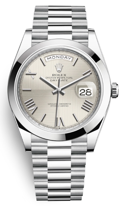 Day Date 40 Silver Dial Automatic Men's Platinum President Watch