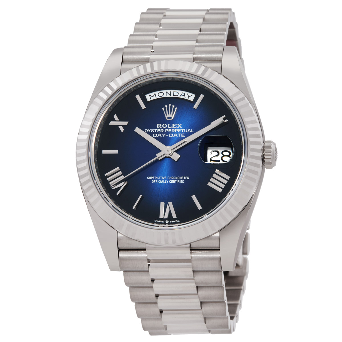 Rolex Day Date Automatic Chronometer Ombre Blue Watch M228239-0076