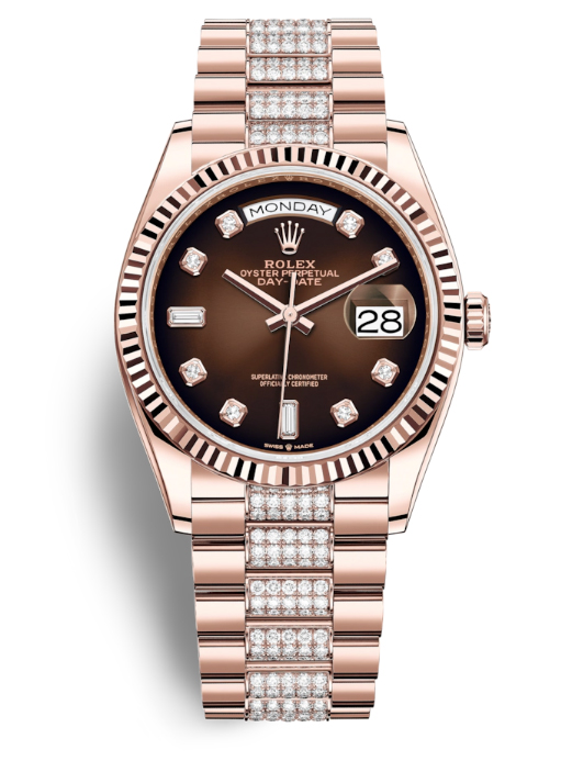 Day-Date 36 Brown Dial Automatic Diamond-Set President Watch 128235CHDDP