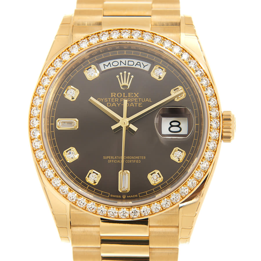 Day-Date 36 Dark Grey Diamond Dial 18kt Yellow Gold President Watch