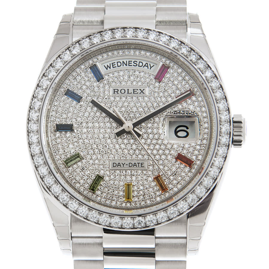 Day-Date 36 Diamond Pave Dial 18kt White Gold President Watch