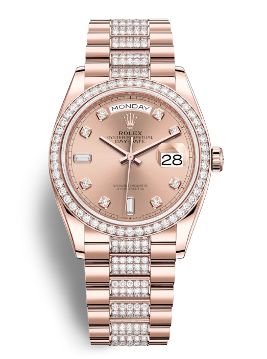 Day-Date 36 Rose Dial 18kt Everose Gold Diamond Set President Watch