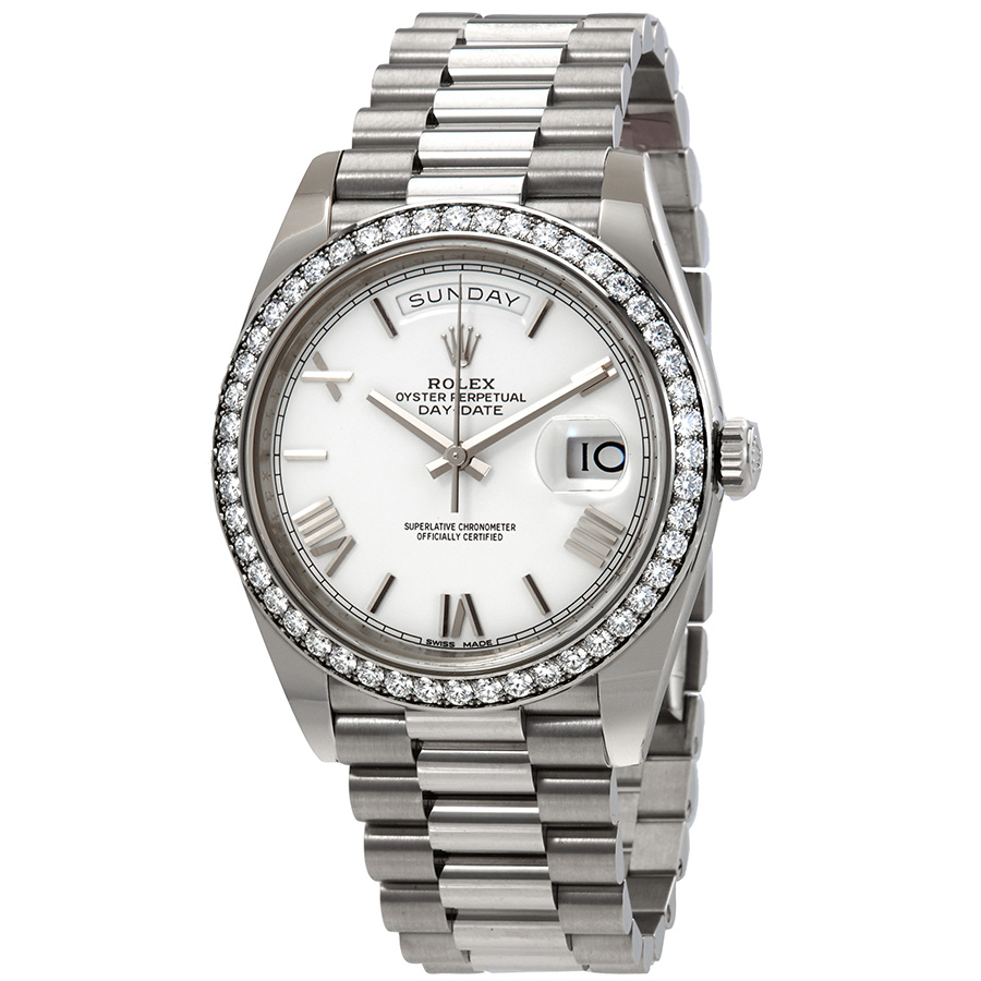 Day-Date 40 Automatic Diamond White Dial Men's President Watch