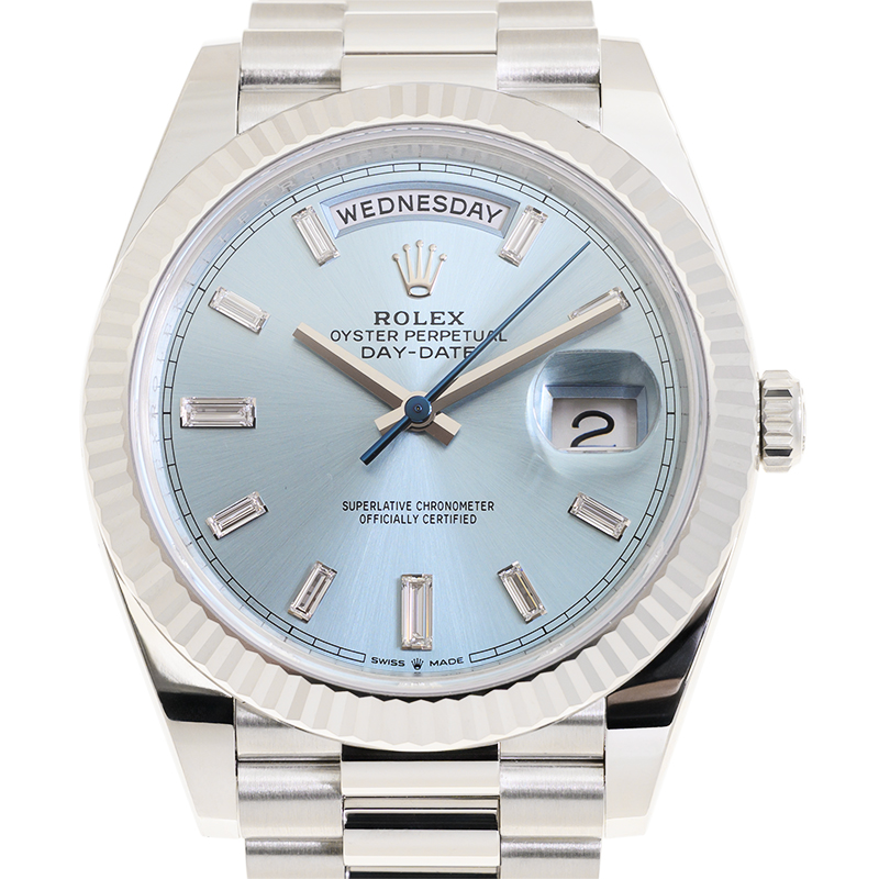 Day-Date 40 Ice-Blue Baguette Dial Men's Platinum President Watch