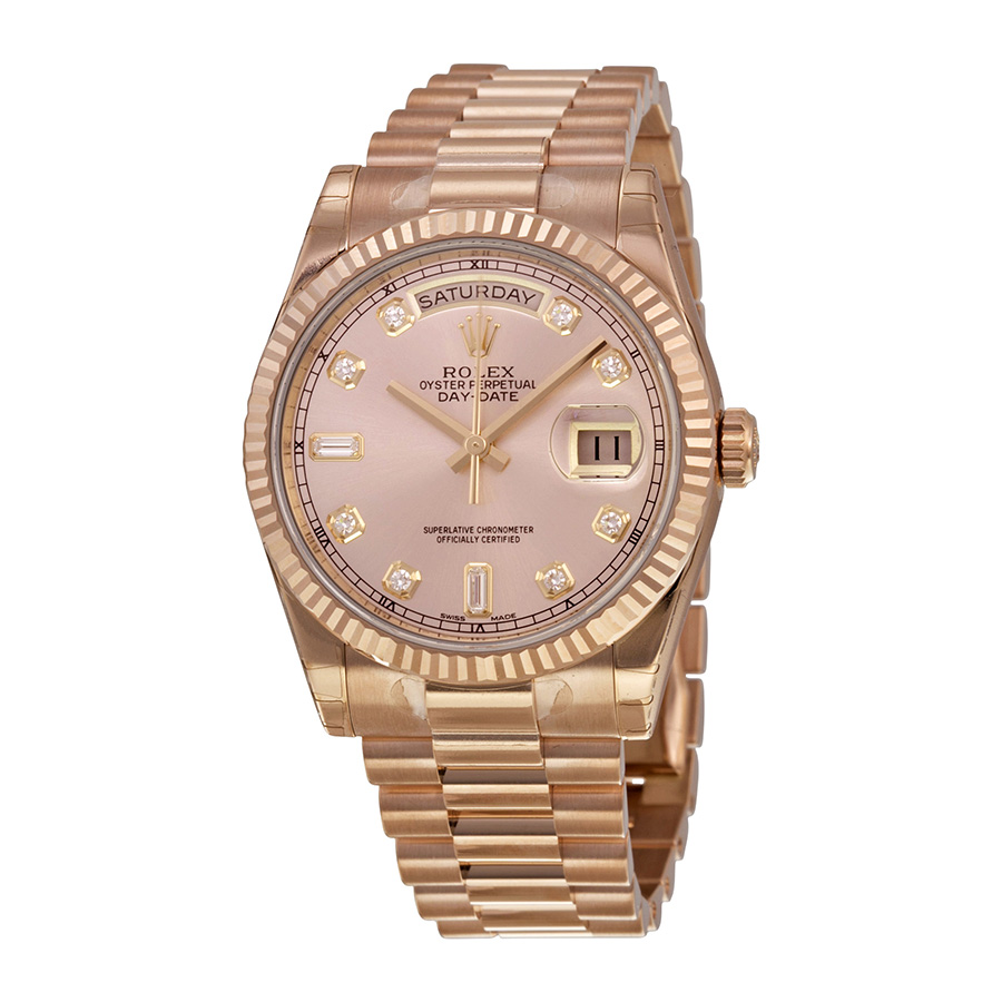 Rolex Day-Date Champagne Dial 18K Everose Gold President Automatic Ladies Watch 118235CDP