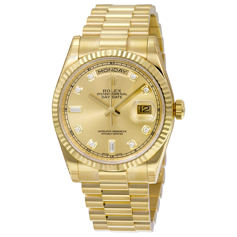 Rolex Day-Date Champagne Dial 18K Yellow Gold President Automatic Men's Watch 118238CDP