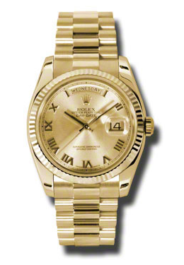 Day-Date Champagne Dial 18K Yellow Gold President Automatic Men's Watch