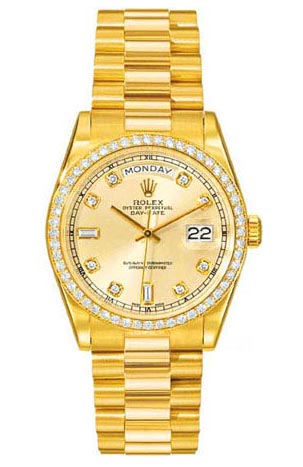 Day-Date Champagne Dial 18K Yellow Gold President Automatic Men's Watch