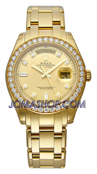 Day-Date Champagne Diamond Dial 18K Yellow Gold Automatic Men's Watch 18948CDPM