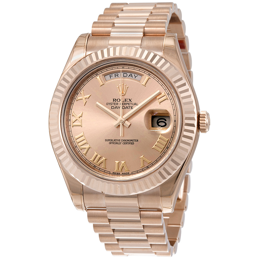 Rolex Day-Date II Champagne Dial 18K Everose Gold President Automatic Men's Watch 218235CRP