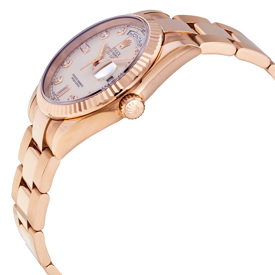 Rolex Day-Date Ivory Diamond Dial Automatic 36mm 18kt Everose Gold Oyster Watch 118235IVDO