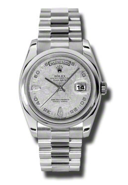 Day-Date Meteorite Dial Platinum President Automatic Ladies Watch