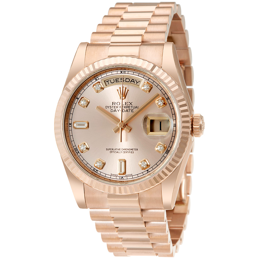 Rolex Day-Date Pink Dial 18K Everose Gold President Automatic Men's Watch 118235PDP