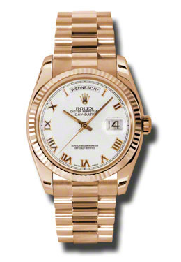 Day-Date White Dial 18K Everose Gold President Automatic Men's Watch