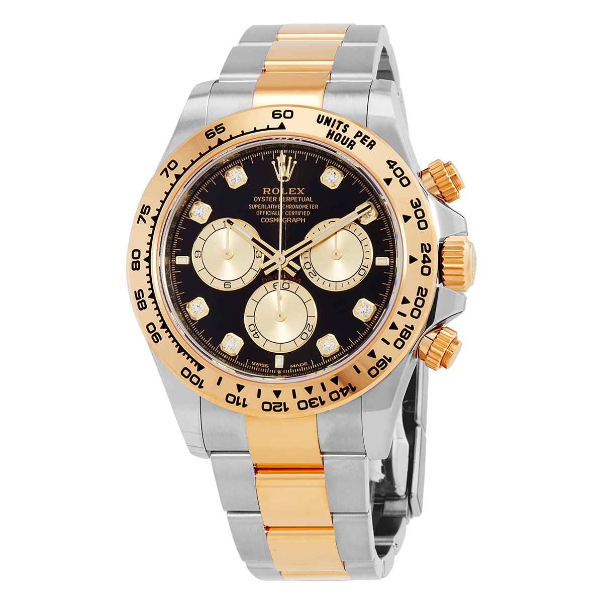 Daytona Chronograph Automatic Diamond Black Dial Men's Watch