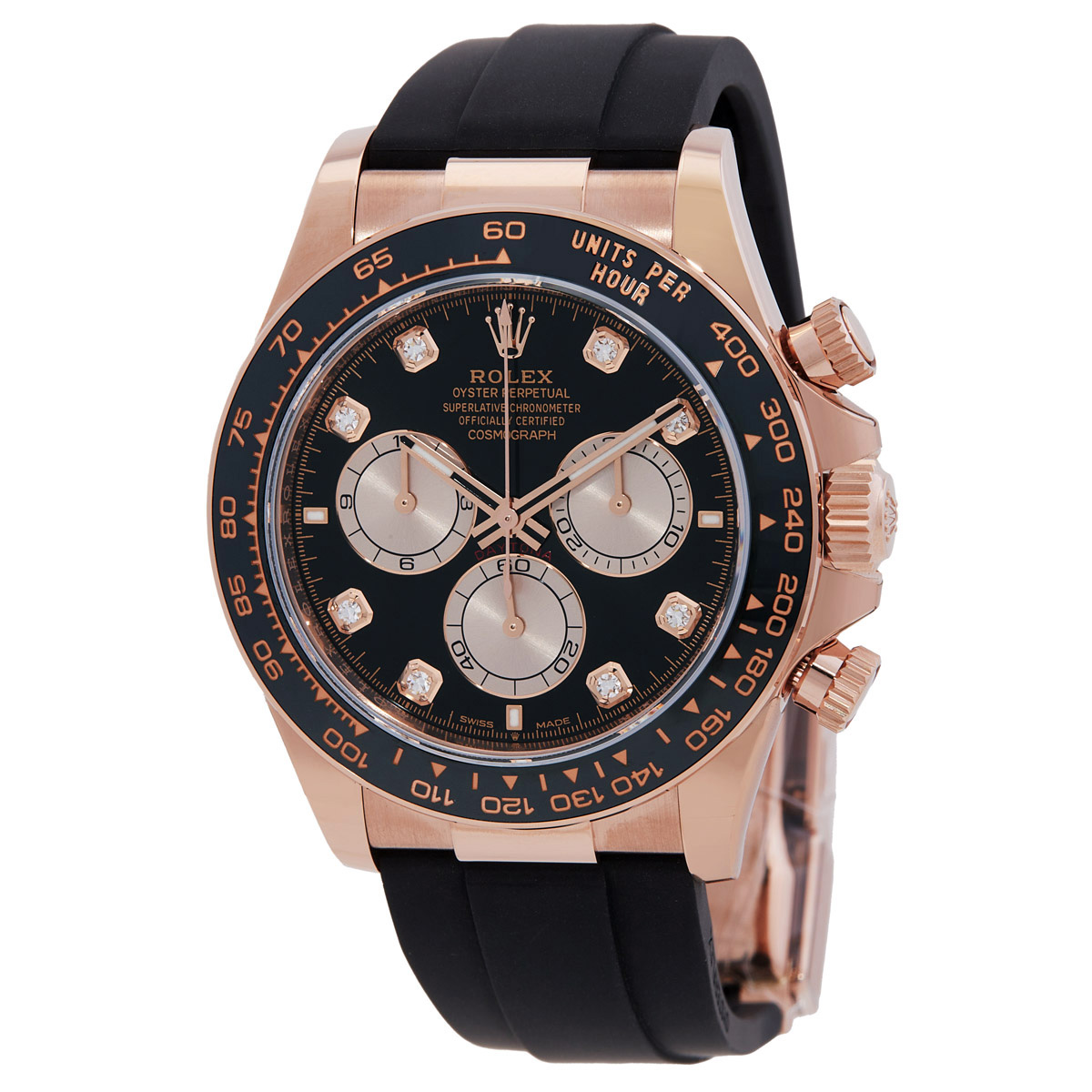 Daytona Chronograph Automatic Diamond Black Dial Men's Watch