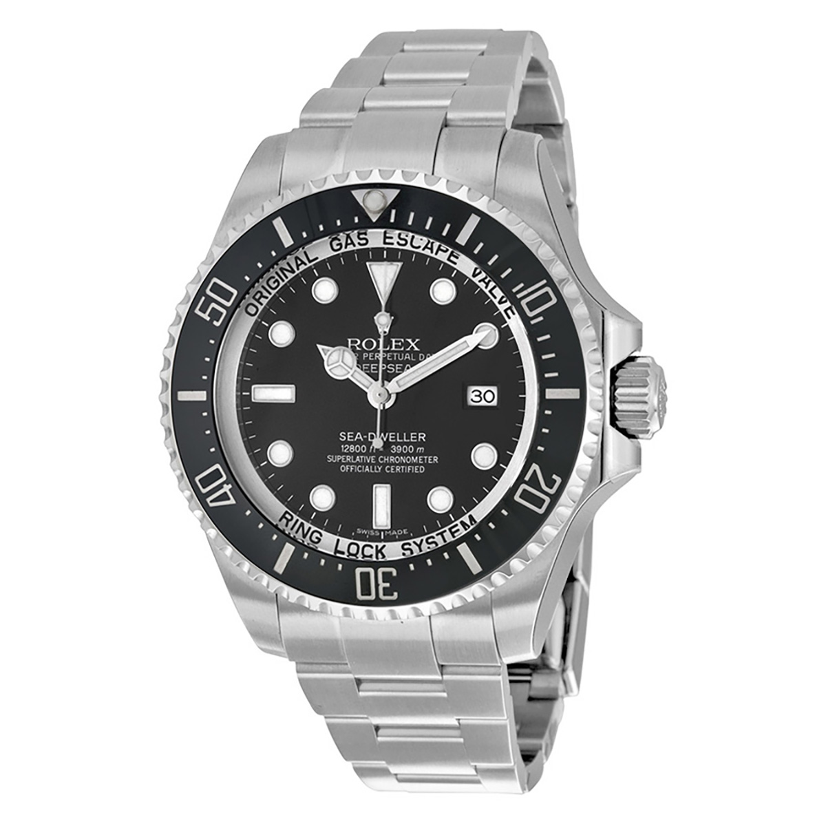 Rolex Deepsea Black Dial Stainless Steel Oyster Bracelet Automatic Men's Watch 116660BKSO