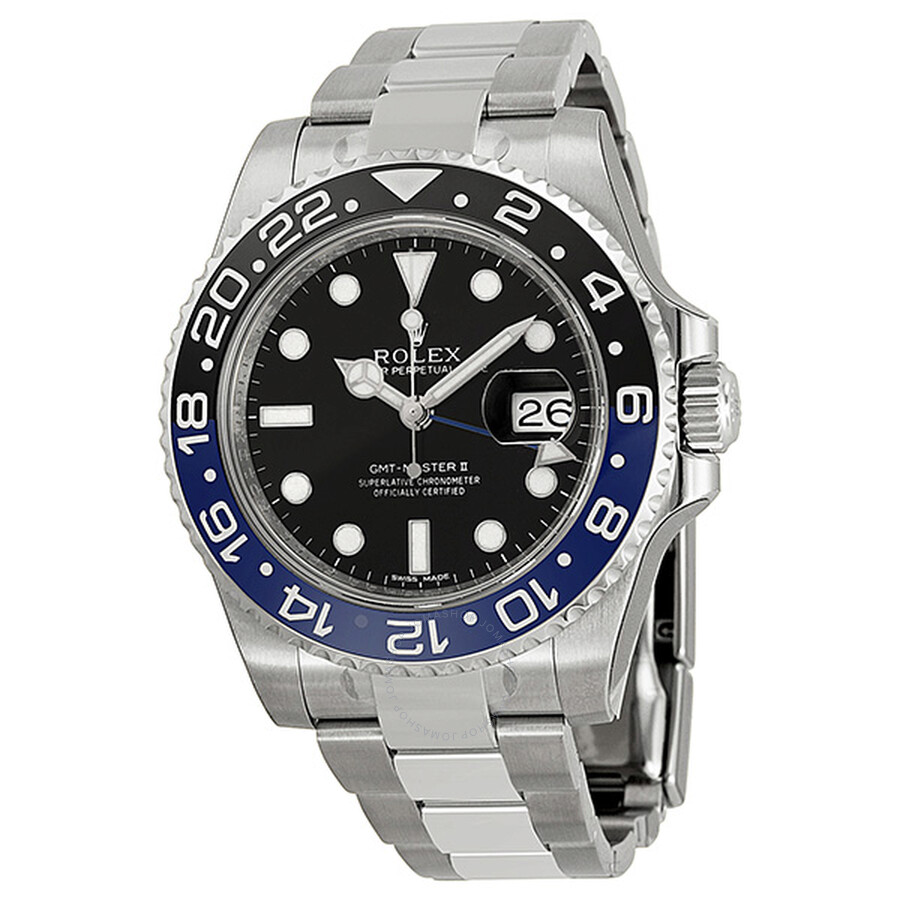 Rolex GMT Master II Black Dial Stainless Steel Men's Watch 